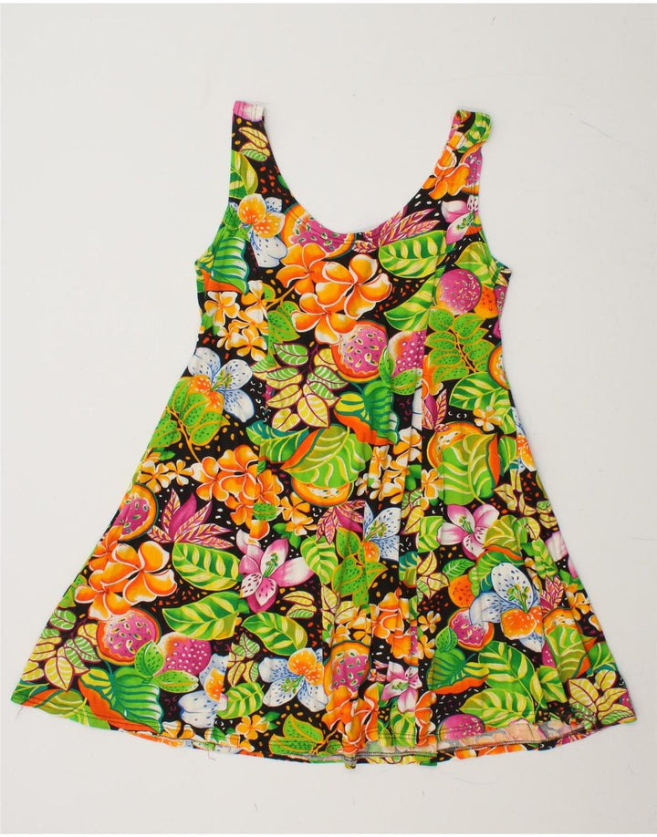 VINTAGE Womens Sundress UK 10 Small Multicoloured Floral