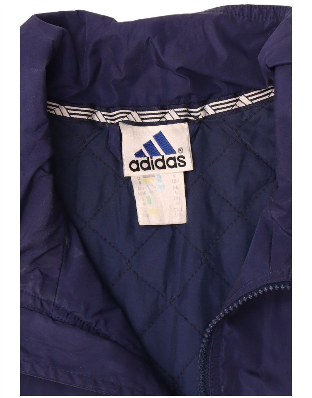 Adidas Mens Windbreaker Jacket UK 44/46 Large Navy Blue Polyamide