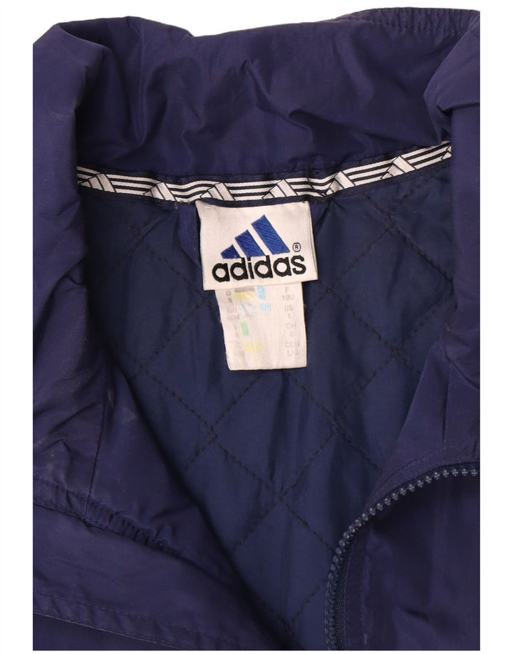 Adidas Mens Windbreaker Jacket UK 44/46 Large Navy Blue Polyamide