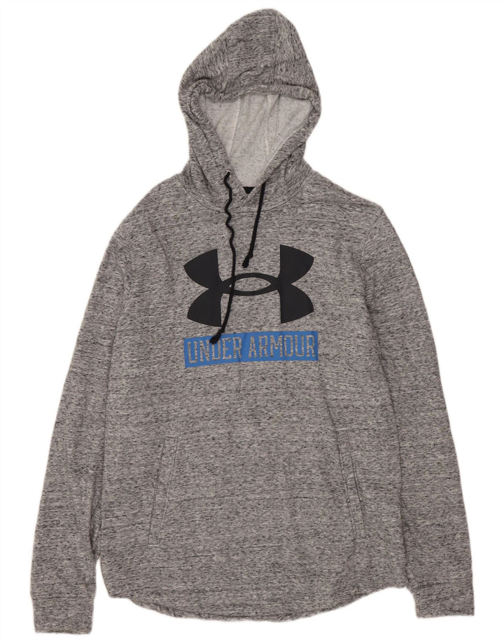 Under Armour Mens Graphic Hoodie Jumper Medium Grey Flecked Cotton