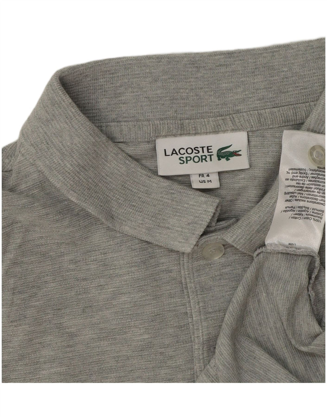 Lacoste Mens Polo Shirt Size 4 Medium Grey Flecked Cotton