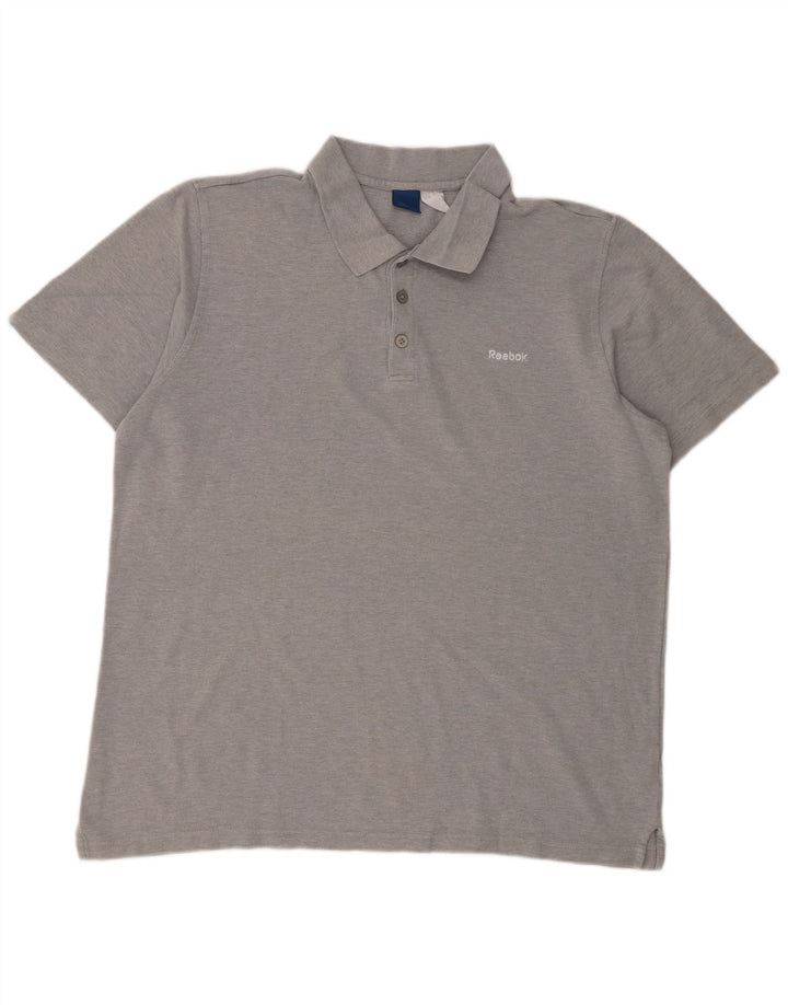Reebok Mens Polo Shirt XL Grey Flecked Cotton