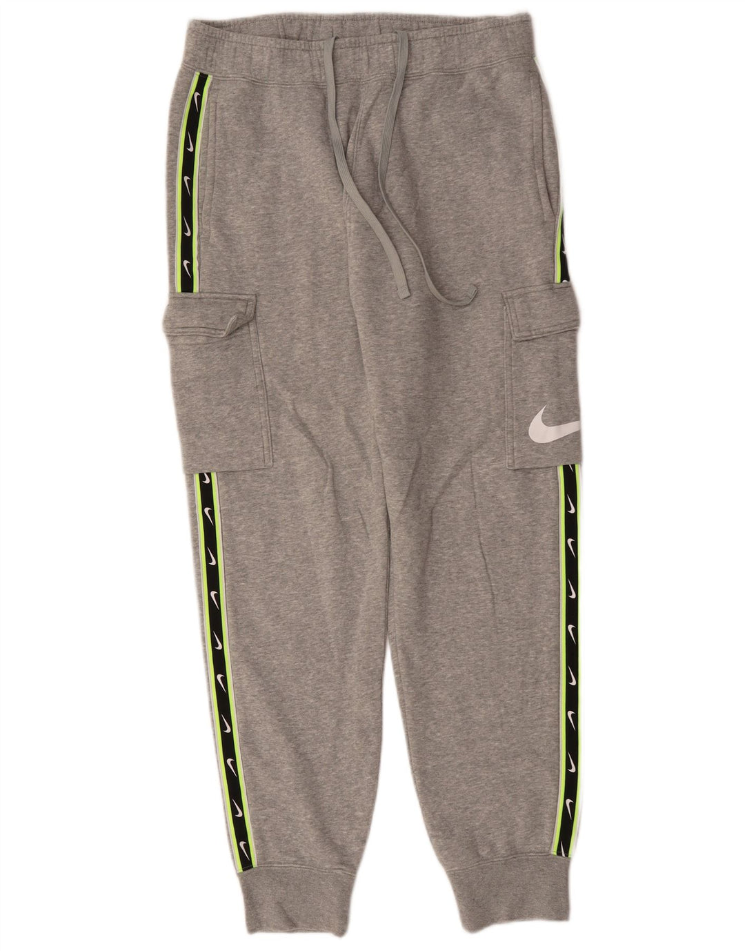 NIKE Mens Graphic Cargo Tracksuit Trousers Medium  Grey Colourblock Cotton