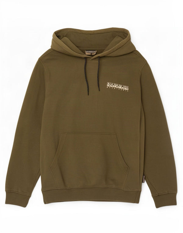 Napapijri Mens Geographic Graphic Hoodie Jumper Medium Khaki Cotton