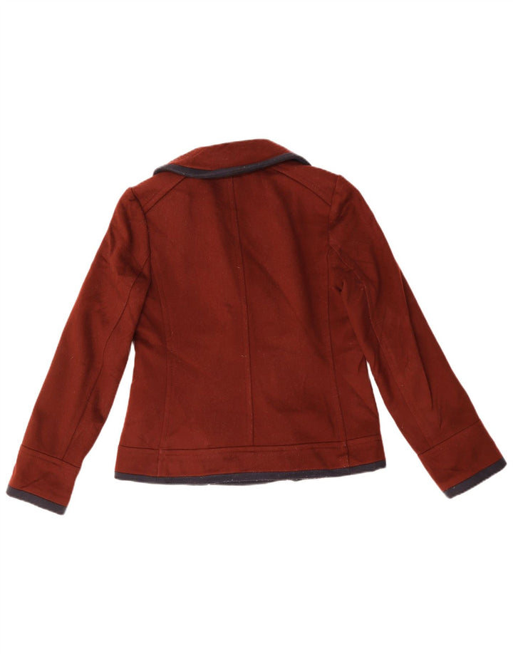 J. Crew Womens Oversized Pea Coat US 2 XS Maroon Wool