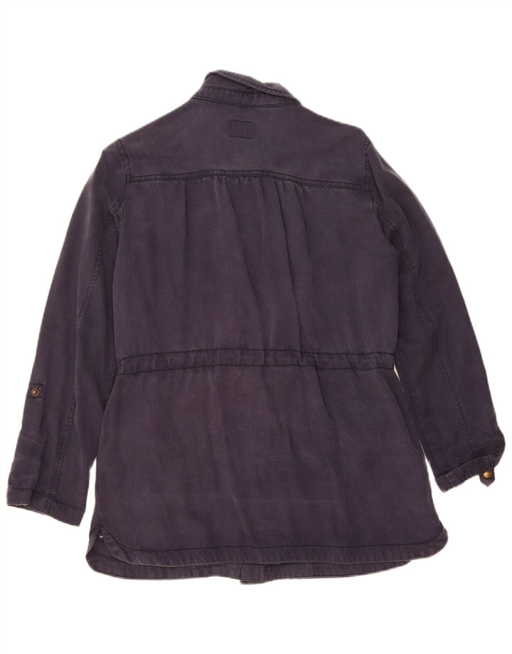 JOULES Womens Loose Fit Utility Jacket UK 10 Small Navy Blue Lyocell