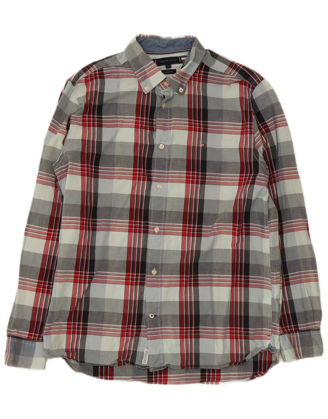 Camisa Tommy Hilfiger de corte regular para hombre de algodón a cuadros multicolor grande