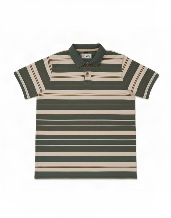Tricou polo pentru bărbați Fat Face XL, bumbac cu dungi verzi