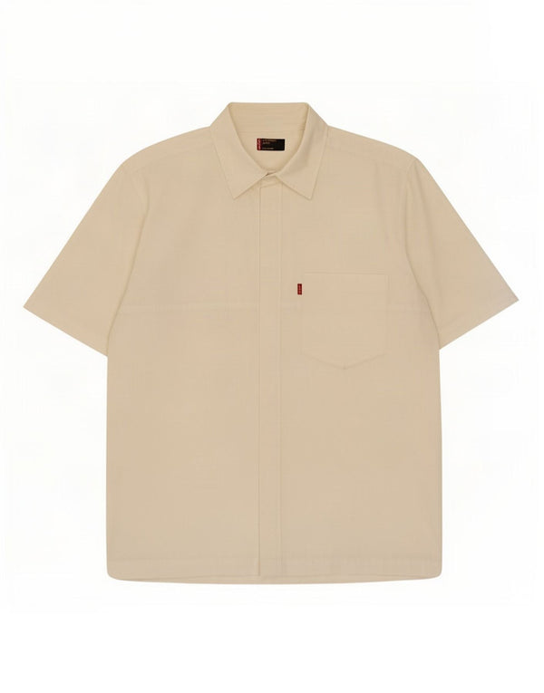 Camicia a maniche corte da uomo Levi's Large in cotone bianco sporco
