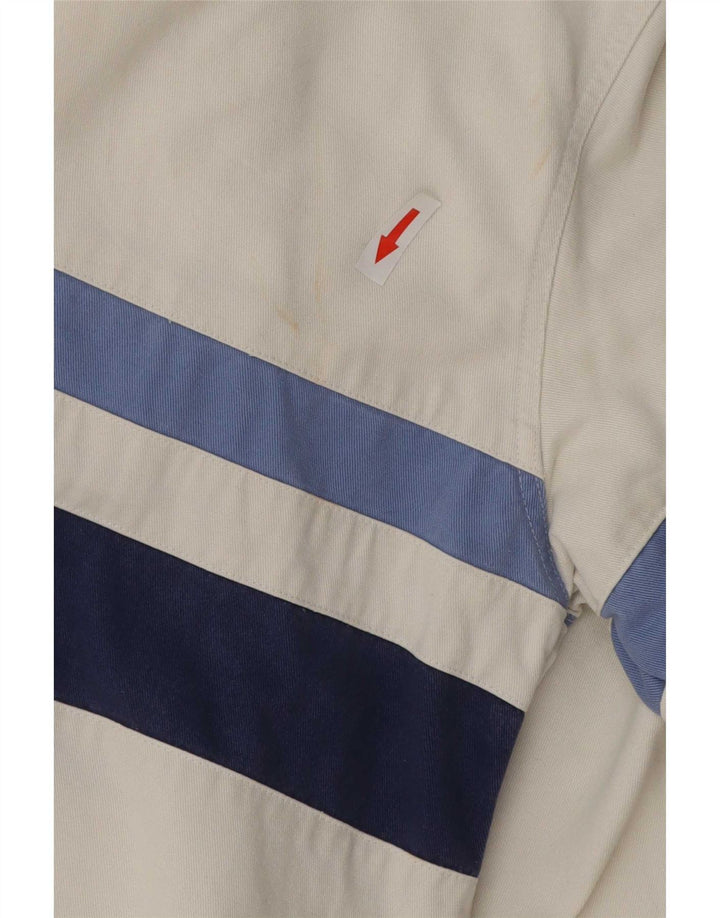 Crew Clothing Camisa tipo jersey para hombre Algodón a rayas blancas medianas