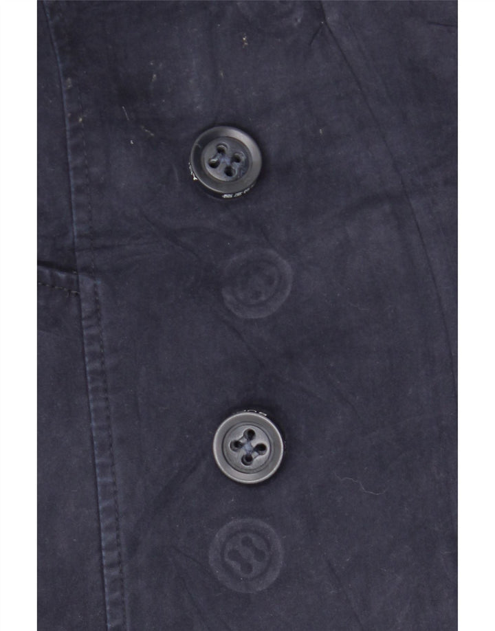Superdry Womens Pea Coat UK 6 XS Navy Blue Cotton