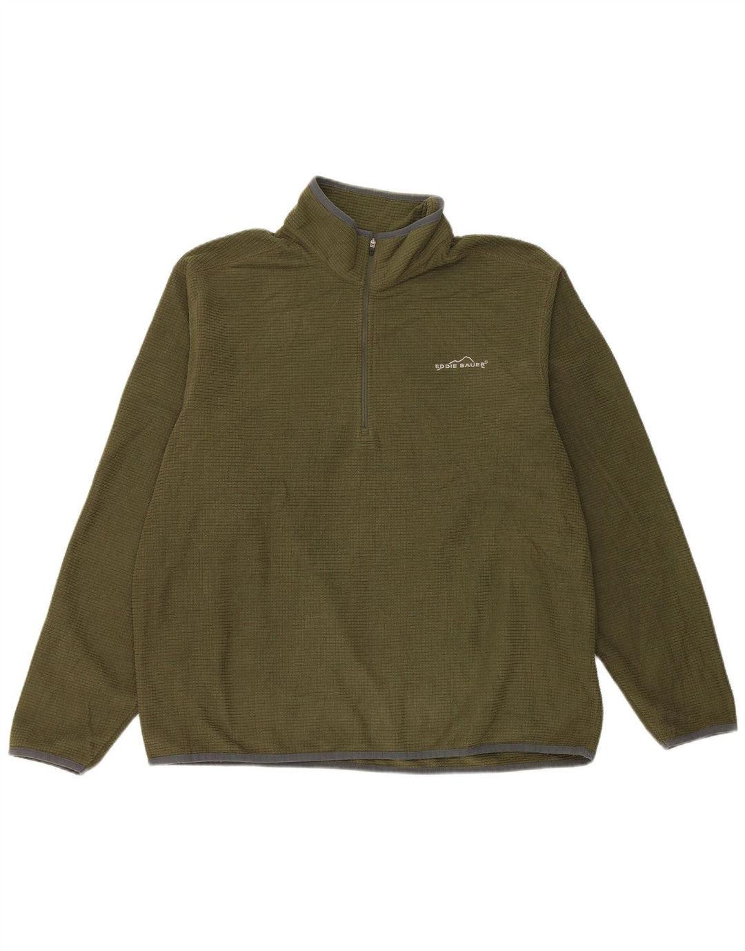 Eddie Bauer Maglione in pile da uomo con zip sul collo, grande poliestere verde