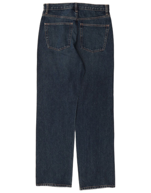Topshop Mujer Kort Vaqueros Rectos W28 L32 Algodón Azul