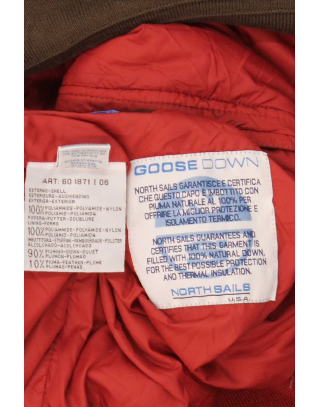 North Sails Veste matelassée homme UK 44 2XL Marron Polyamide