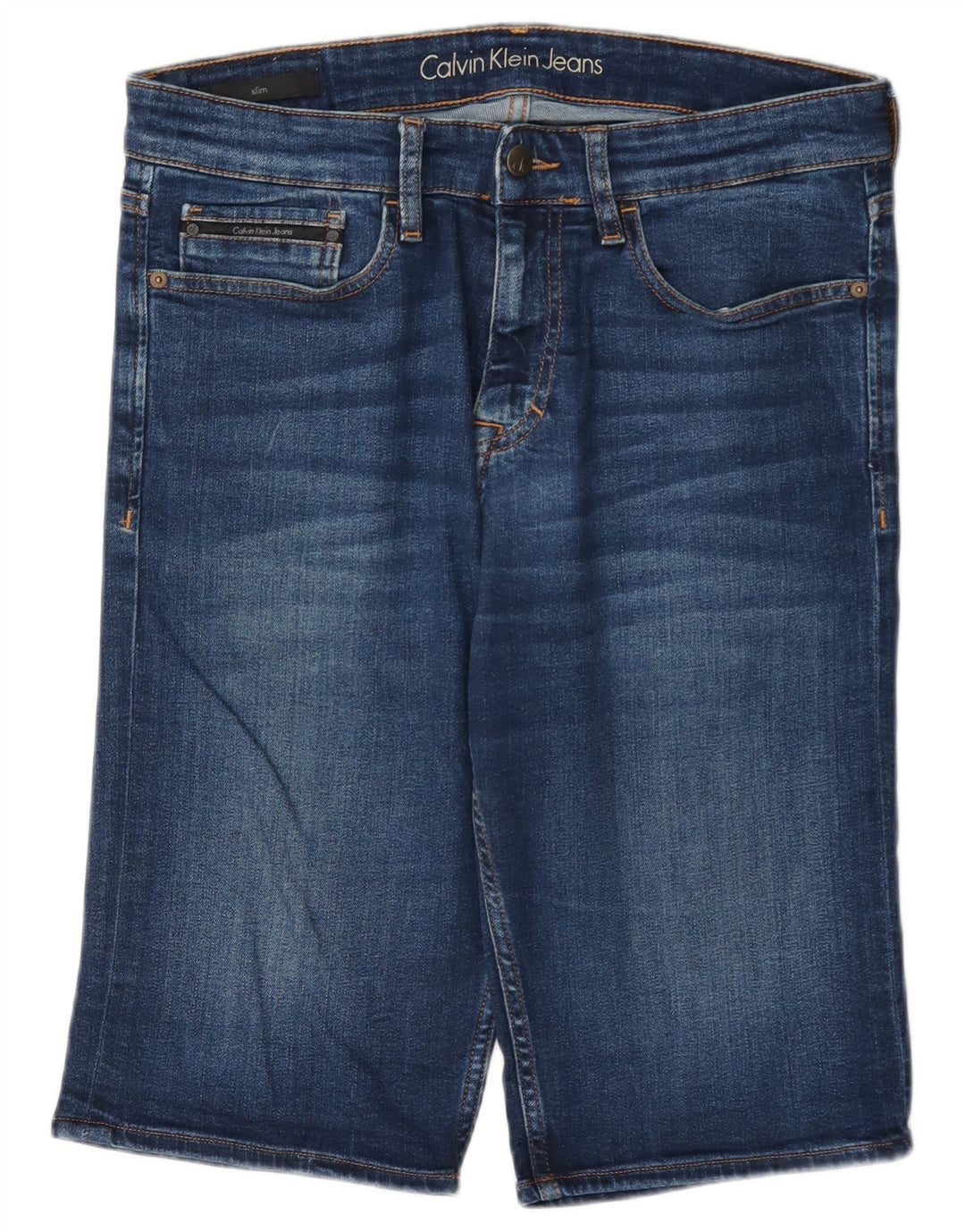 Calvin Klein Mens Denim Shorts W31 Medium Blue Cotton