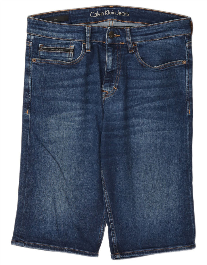 Calvin Klein Mens Denim Shorts W31 Medium Blue Cotton