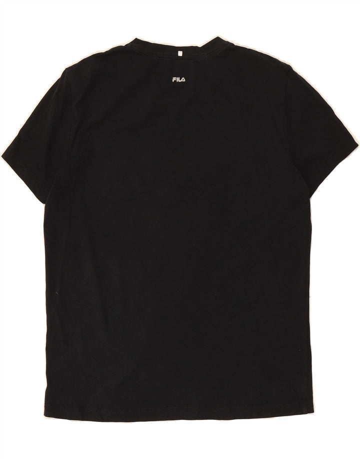 FILA Mens Graphic T-Shirt Top Small Black Cotton Vintage Fila and Second-Hand Fila from Messina Hembry 