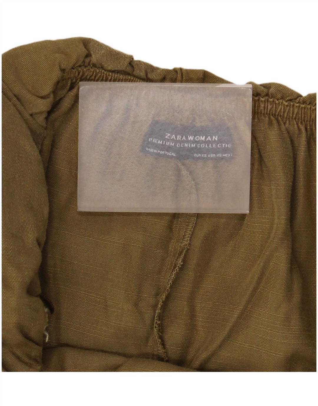 Zara Damen Off Shoulder Playsuit UK 6 XS Khaki