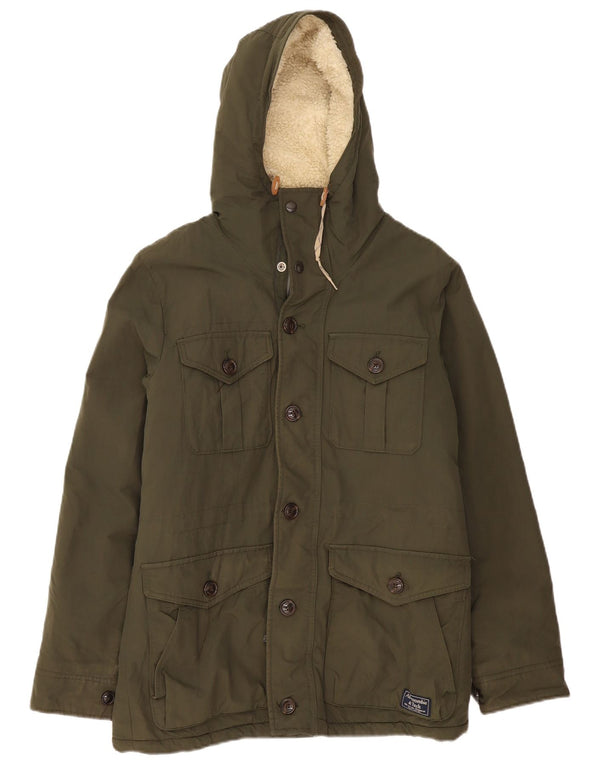 Abercrombie & Fitch Chaqueta cortavientos con capucha para hombre UK 38 Medium Khaki