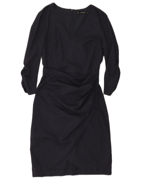Abito tubino Zara da donna con maniche a 3/4 UK 10 piccolo poliestere blu navy