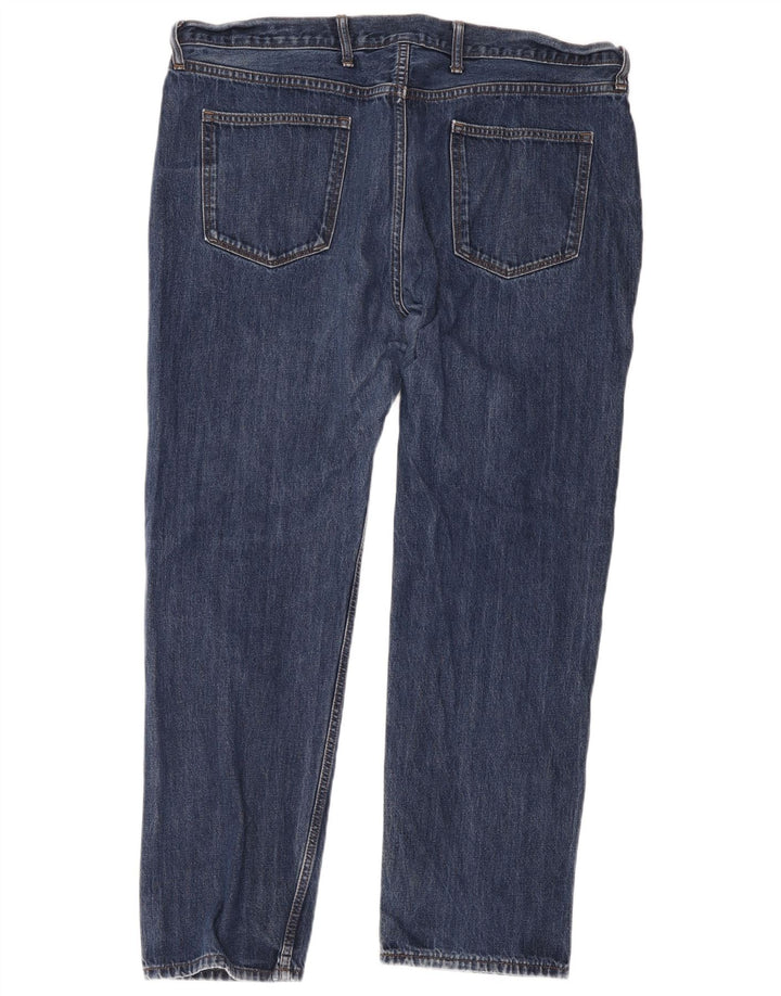 Marks & Spencer Herren Regular Straight Jeans W42 L31 Blaue Baumwolle