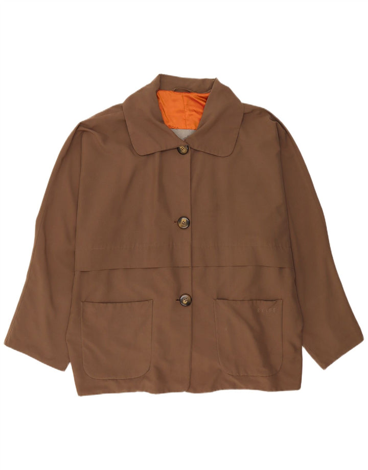 Giacca utilitaria oversize da donna a 3 bottoni Belfe EU 44 XL nylon marrone
