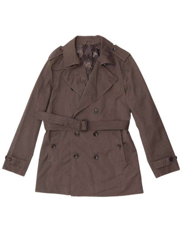Vintage Herren Trenchcoat UK 36 Small Grau Polyester