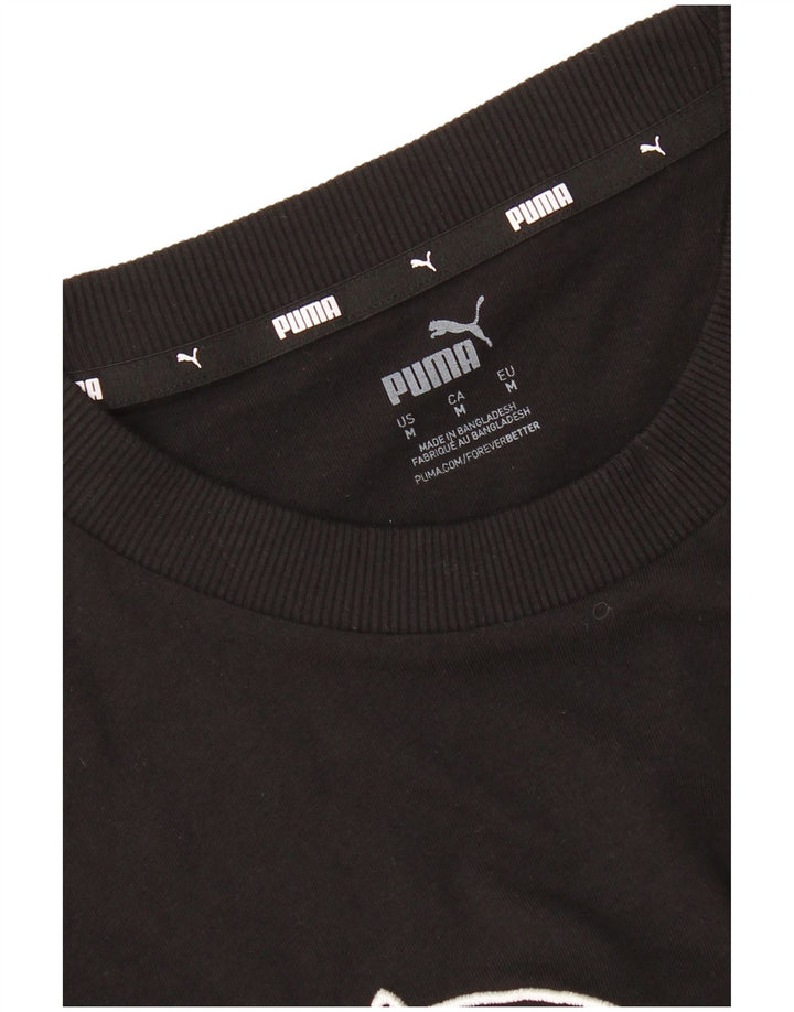 Puma Womens Graphic T-Shirt Top UK 14 Medium Black