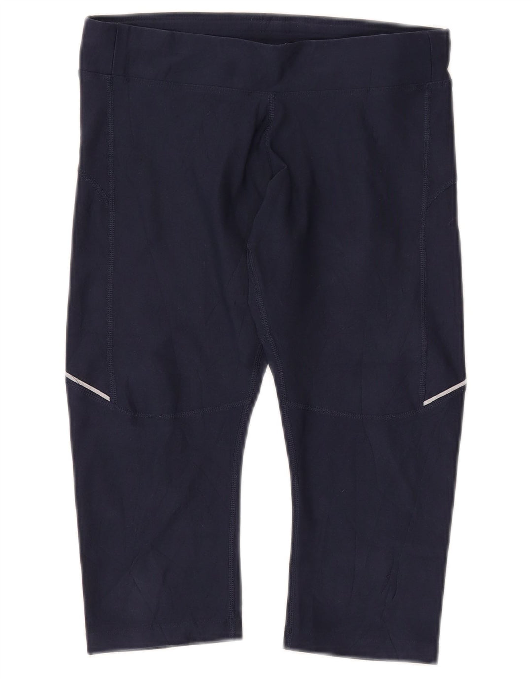 NIKE Dame Dri Fit Capri Leggings UK 10 Small Navy Blue Polyester