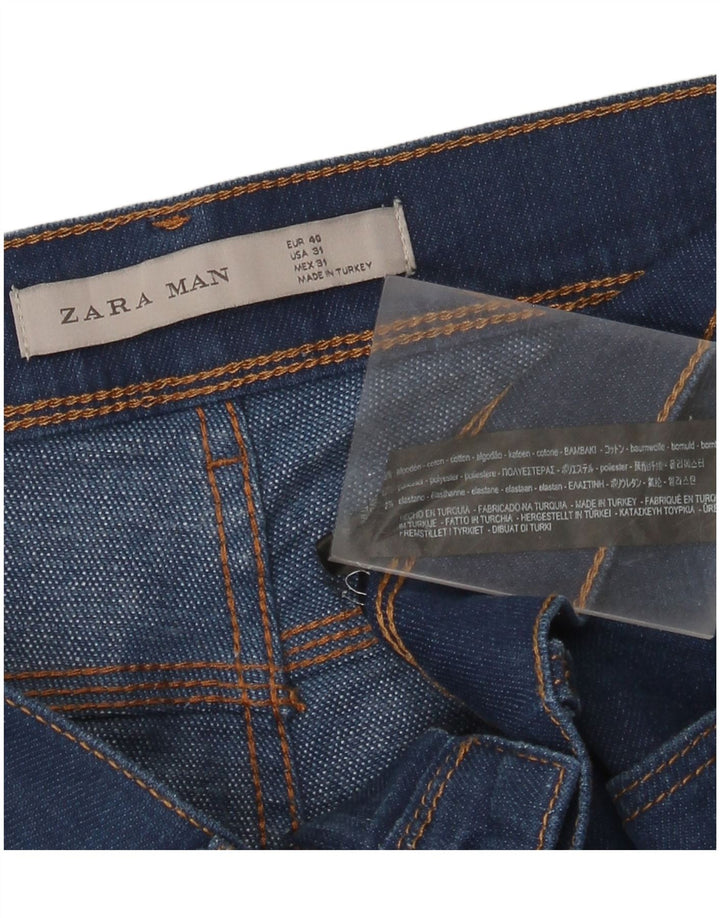 Zara Mens Slim Jeans EU 40 Medium W31 L31 Navy Blue Cotton