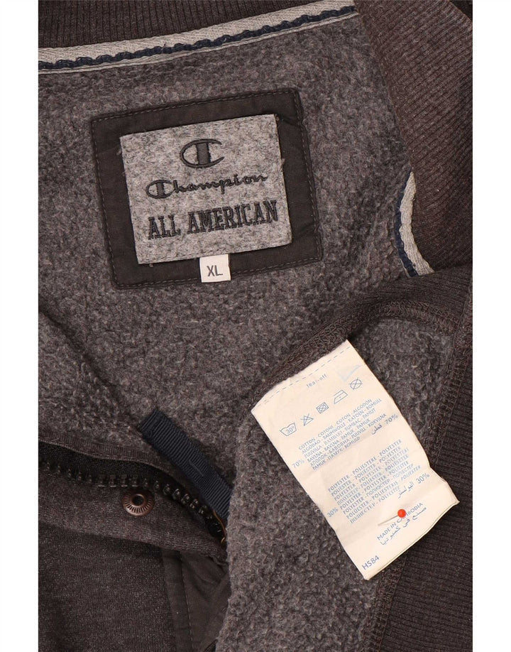Champion Mens 1/4 Zip Sweatshirt Jumper XL Grey Cotton