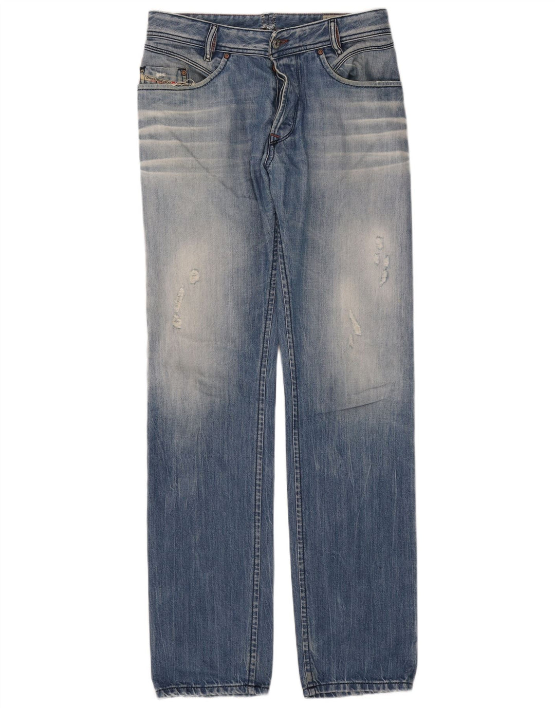 Diesel Mens Iakop Distressed Slim Jeans W33 L34 Blue Cotton