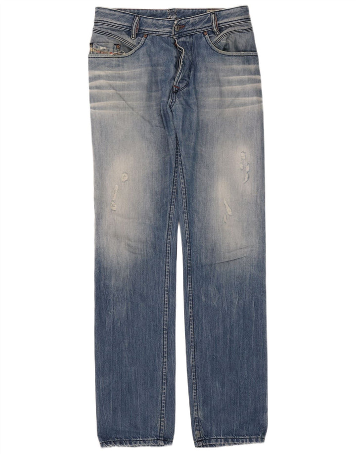 Diesel Mens Iakop Distressed Slim Jeans W33 L34 Blue Cotton