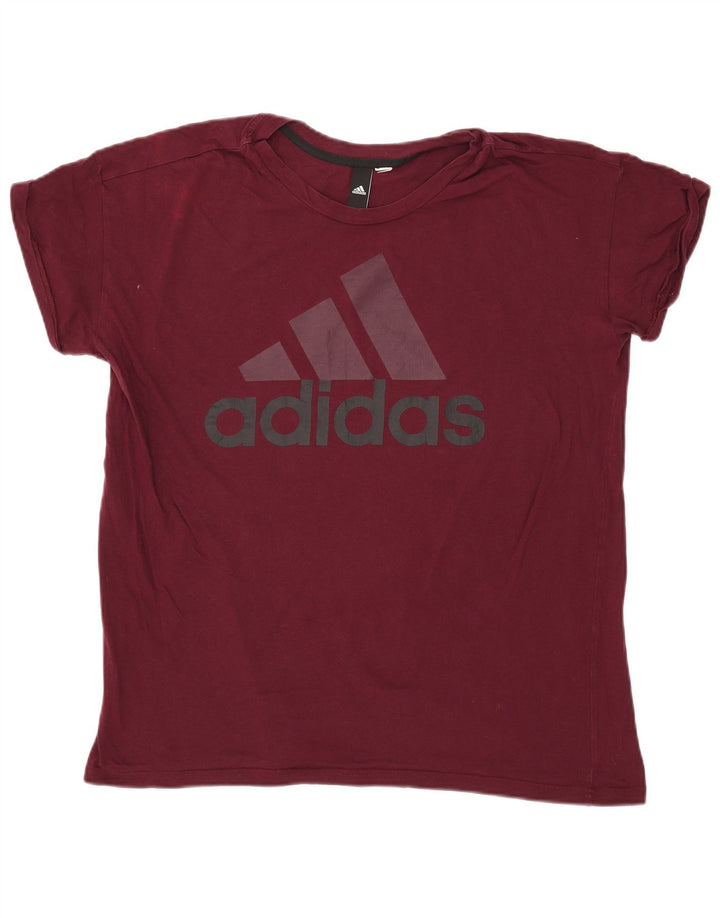 Adidas Mens Graphic T-Shirt Top Large Burgundy