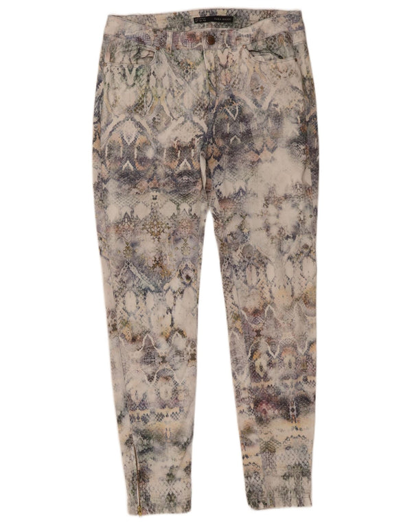 Zara Mujer Pantalón Chino Slim Medium W28 L27 Estampado Animal Multicolor