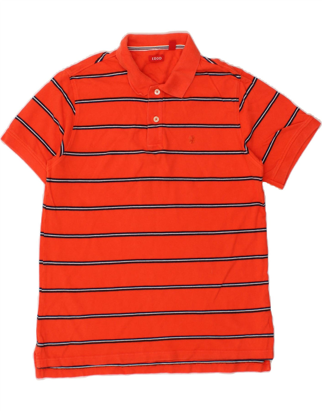 IZOD Mens Polo Shirt Large Red Striped Cotton Vintage Izod and Second-Hand Izod from Messina Hembry 