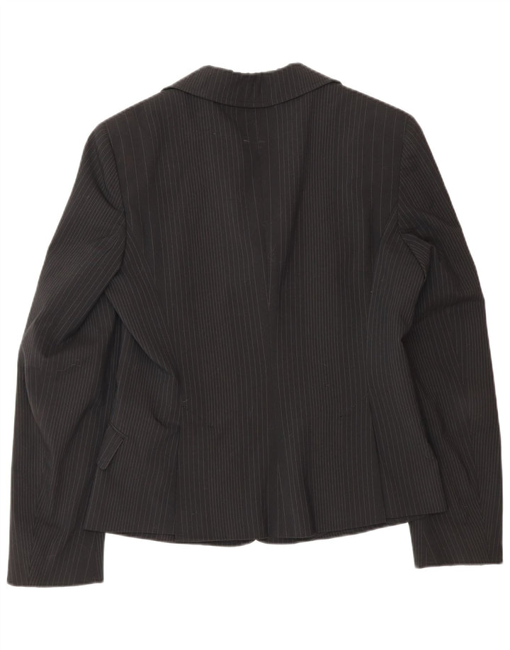 Giacca blazer a 3 bottoni da donna Max & Co. UK 10 piccola in poliestere a righe nere