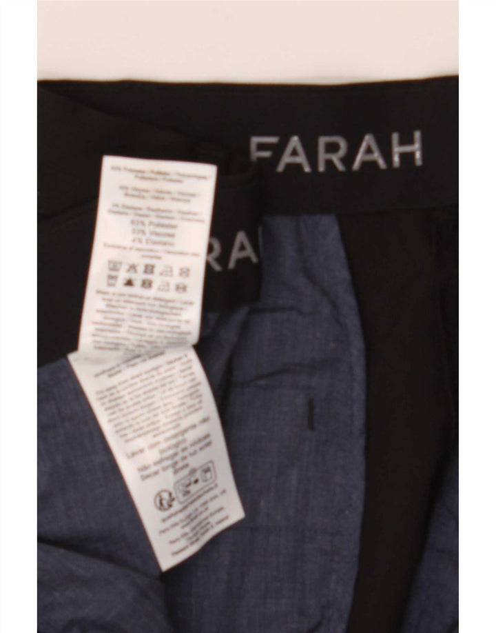 Pantaloni da abito dritti da uomo Farah W40 L27 poliestere nero