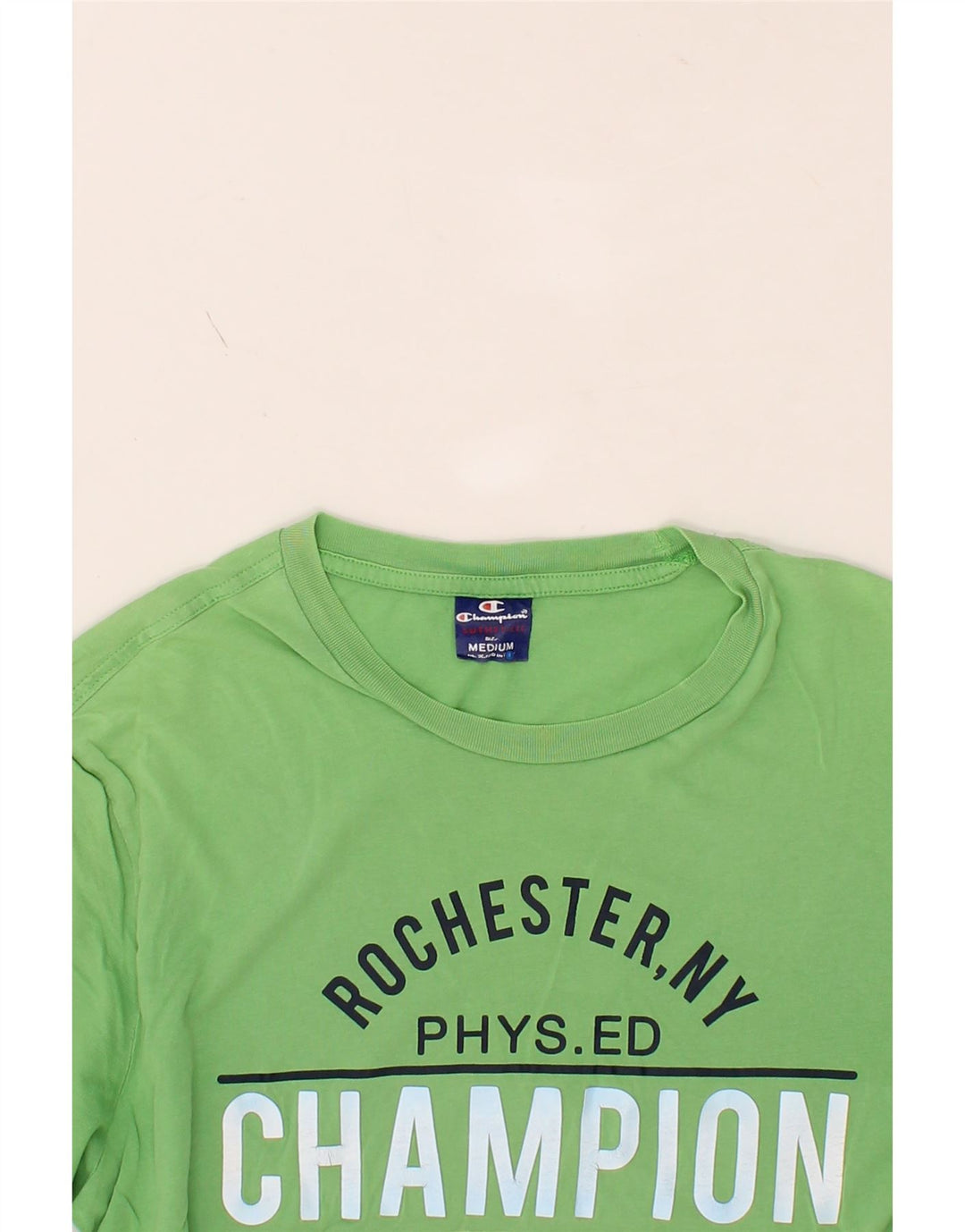 CHAMPION Mens Graphic T-Shirt Top Medium Green Vintage Champion and Second-Hand Champion from Messina Hembry 