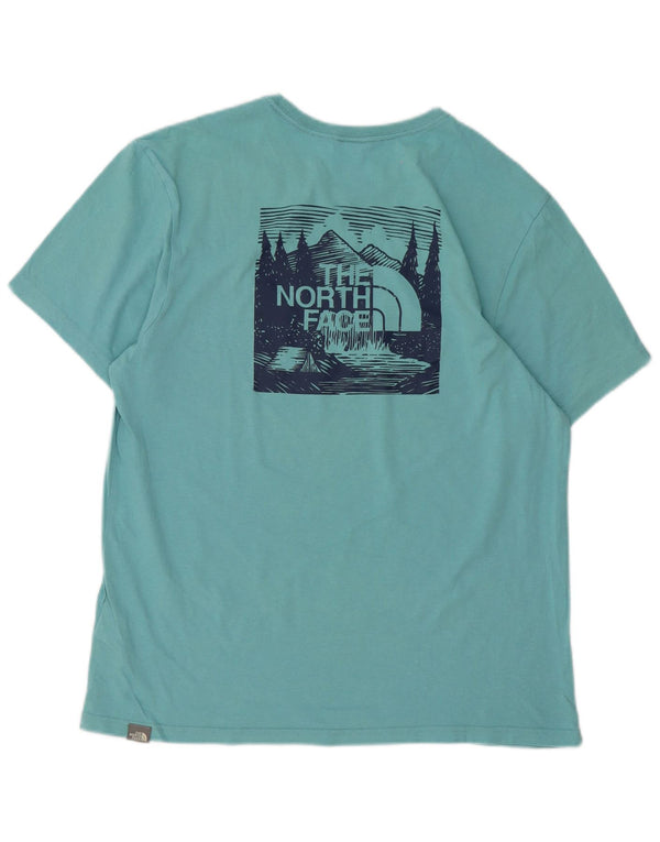 The North Face Camiseta gráfica para hombre Top grande de algodón turquesa