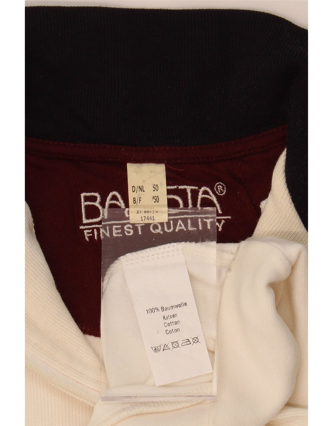 BABISTA Mens Zip Neck Jumper Sweater IT 50 Medium White Cotton Vintage Babista and Second-Hand Babista from Messina Hembry 