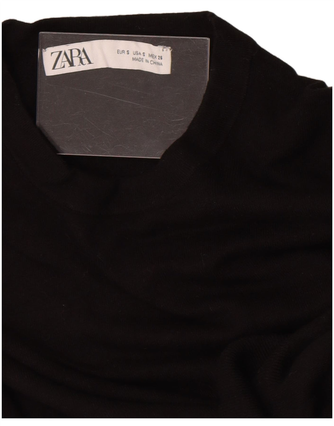Zara Womens Crew Neck Jumper Sweater UK 10 Small Black