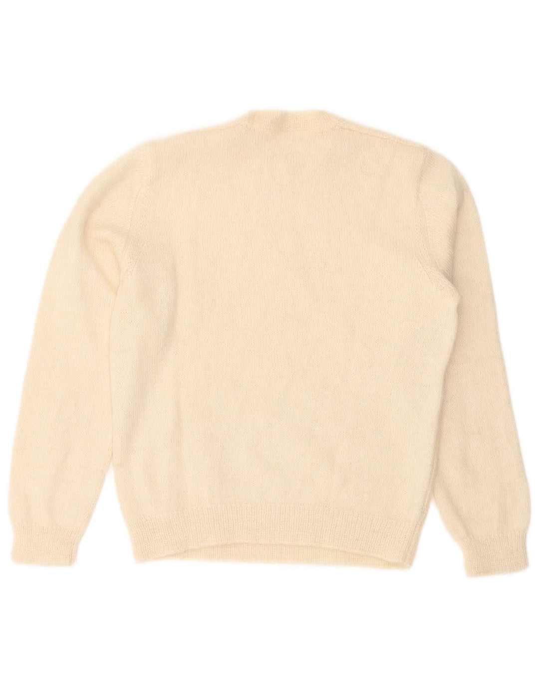 Vintage Womens Crew Neck Jumper Sweater UK 14 Medium Off White