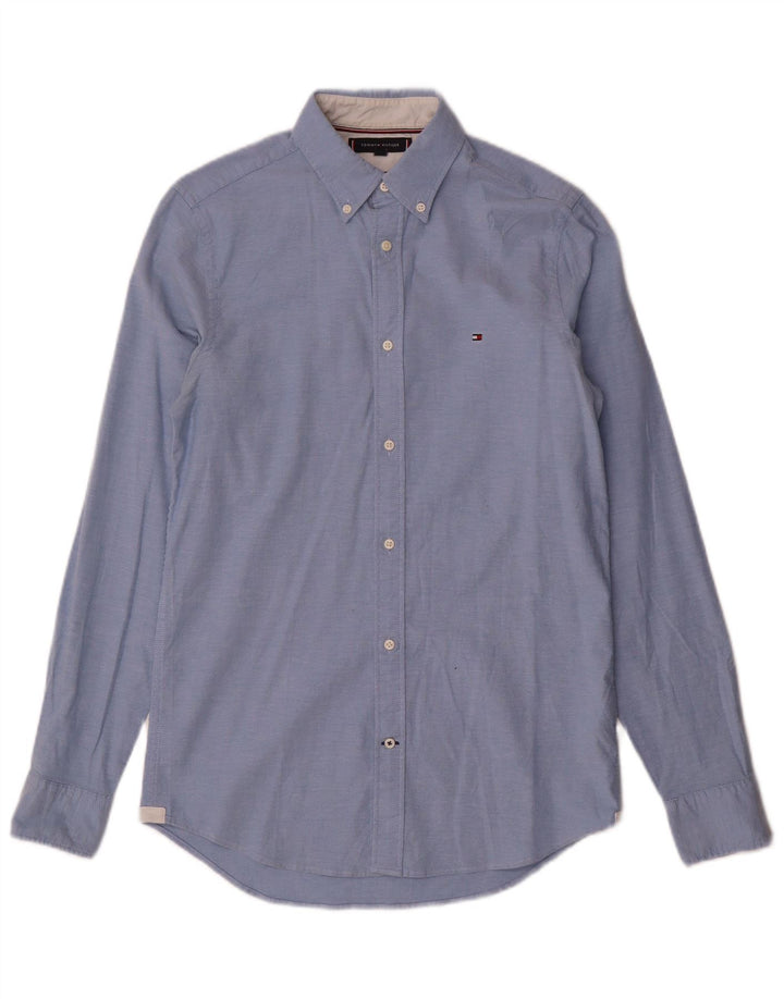 Tommy Hilfiger Mens Slim Fit Shirt Small Blue Cotton
