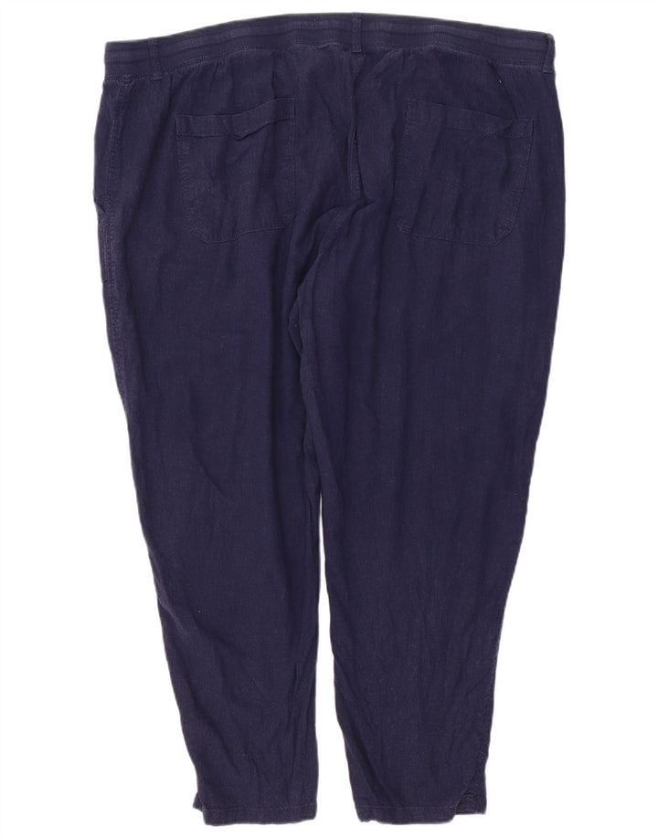 Marks & Spencer Womens Slim Chino Trousers W46 L26 Navy Blue