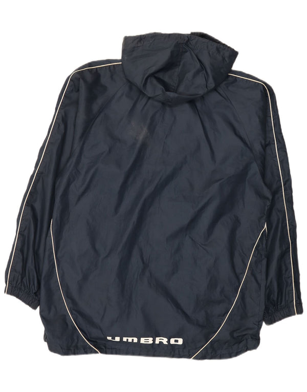 Umbro Chaqueta impermeable con capucha gráfica para hombre UK 38 Medium Azul marino Poliéster
