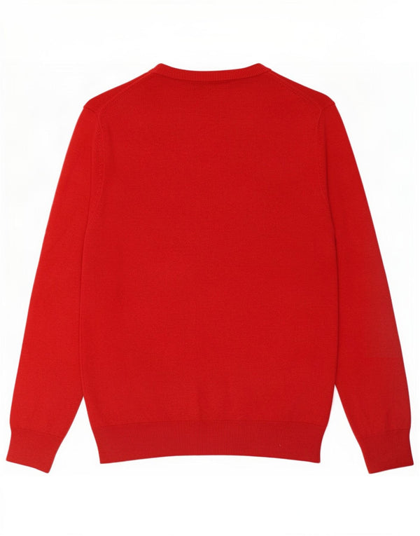 Maglione da uomo con scollo a V Marks & Spencer grande in cotone rosso