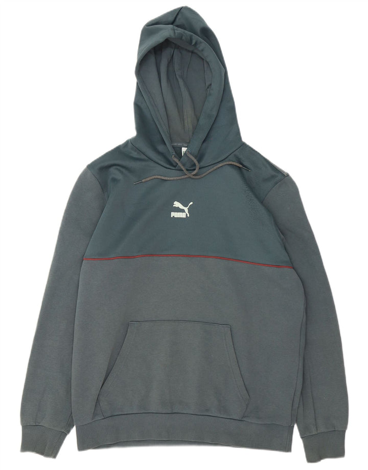 Puma Mens Hoodie Jumper Medium Blue Cotton