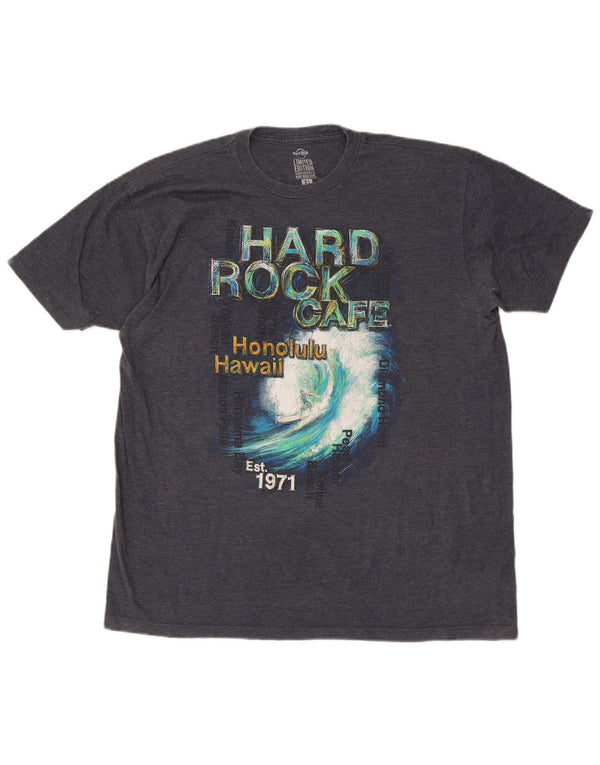 Hard Rock Cafe Herren Honolulu Graphic T-Shirt Top XL Marineblau Baumwolle