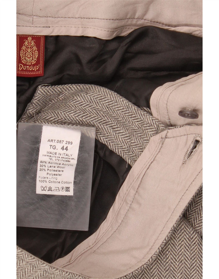 Dondup Womens Bootcut Casual Trousers IT 44 Medium W34 L32 Grey Herringbone